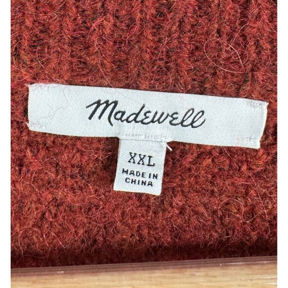 Madewell‎ Cable Havener Pullover Sweater hthr auburn sz XXL - Picture 2 of 7